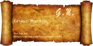 Grusz Martin névjegykártya