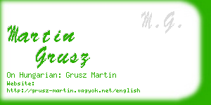 martin grusz business card